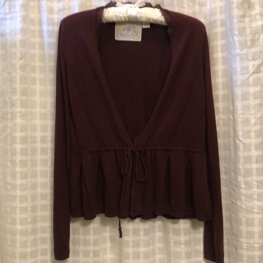 Anthropology Angel of the North sweater top M burgundy